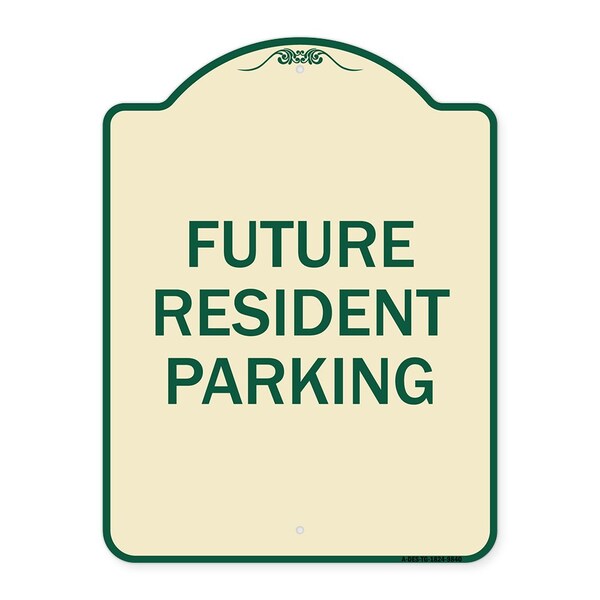 Designer Series-Future Resident Parking Tan & Green Heavy-Gauge Aluminum, 24" x 18", TG-1824-9840